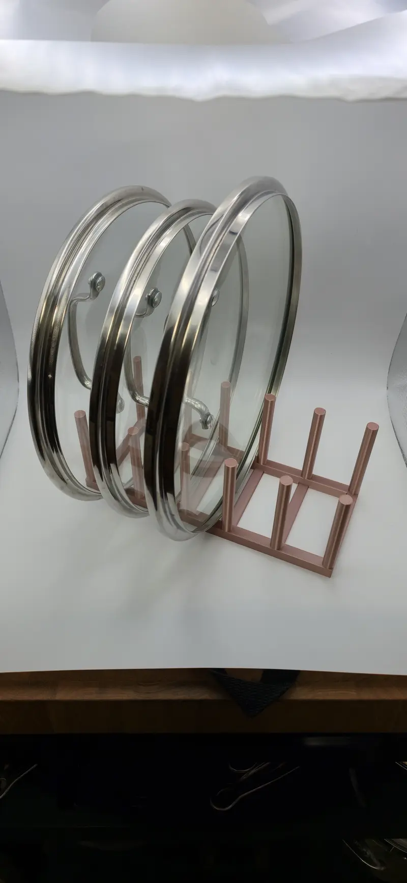 Metallic Copper Filament Modular Kitchen Lid Storage System